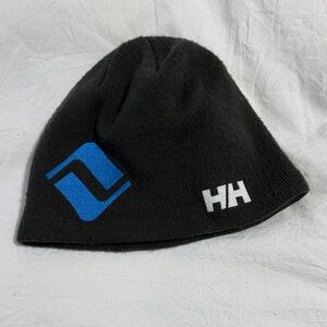 Helly Hansen Black Beanie with Blue Vail Resorts Logo, employee hat